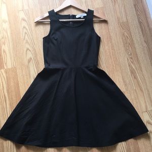 LOFT Black flared swing dress